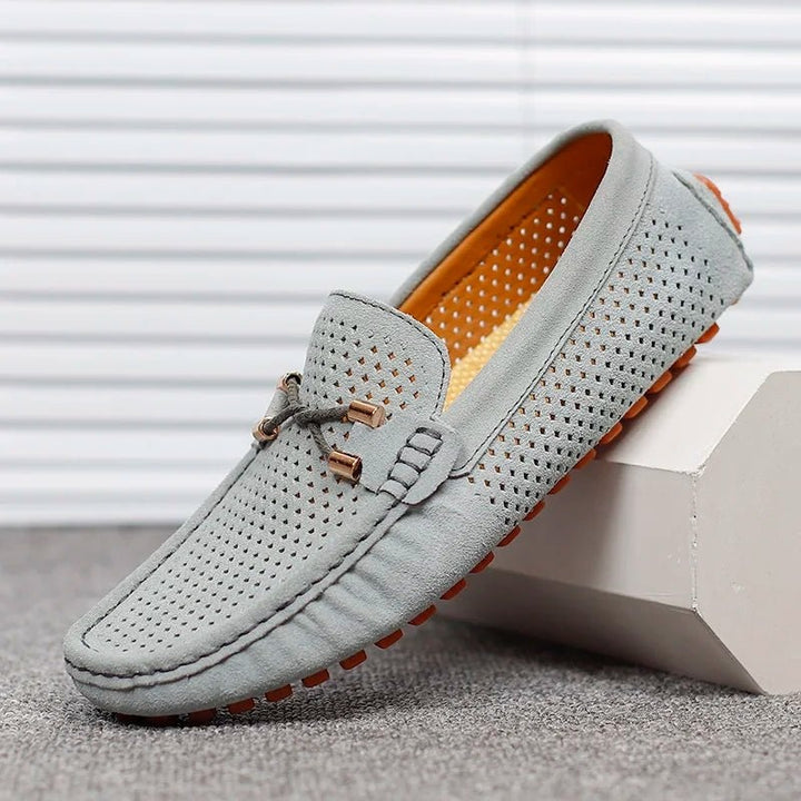 Pieter | Penny Loafers Suède Heren Geperforeerd Instap
