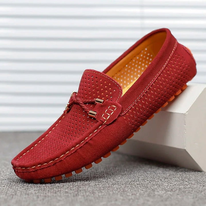 Pieter | Penny Loafers Suède Heren Geperforeerd Instap