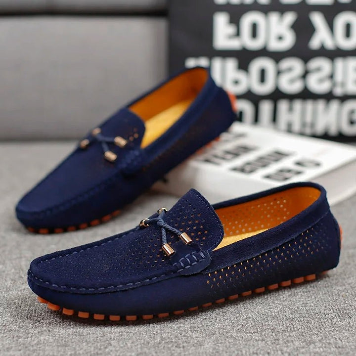 Pieter | Penny Loafers Suède Heren Geperforeerd Instap