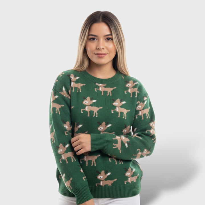 Primrose | Women's Christmas Sweater Reindeer Jacquard Knit