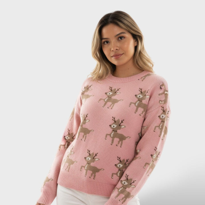 Primrose | Women's Christmas Sweater Reindeer Jacquard Knit