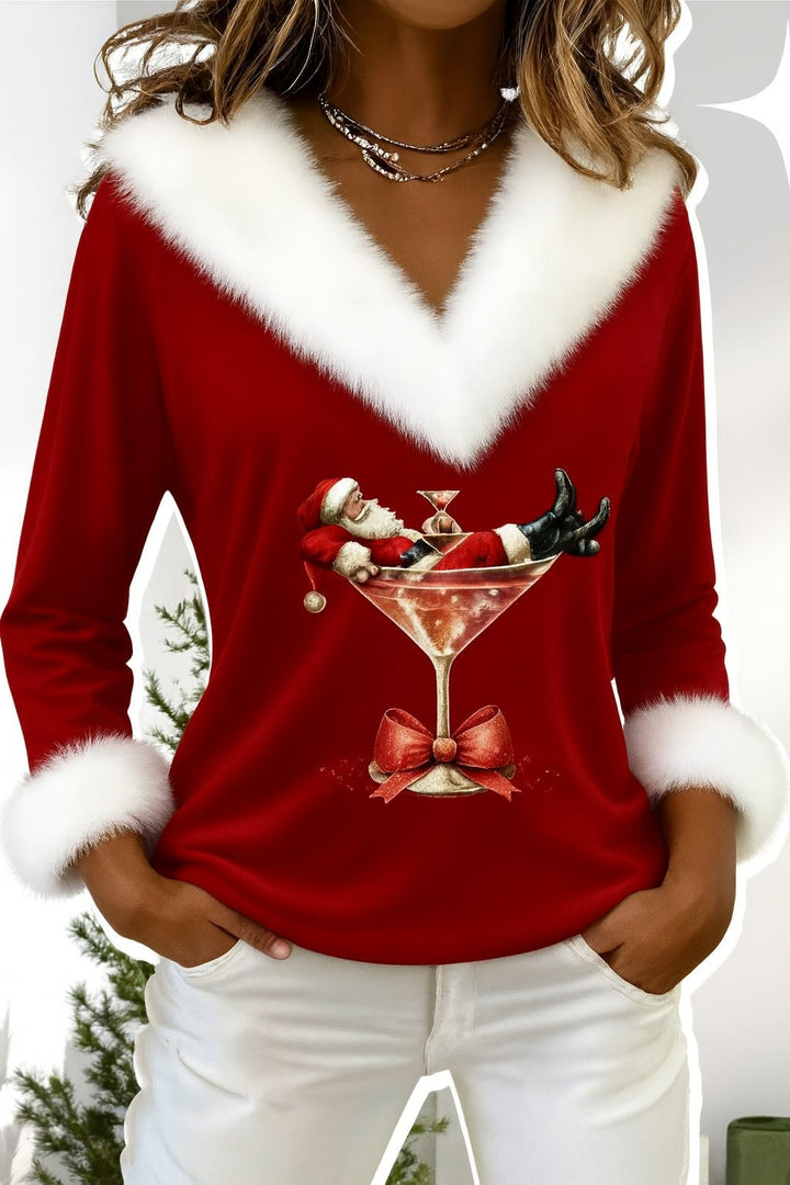 Primrose | Women's Plush Christmas Sweater with Fluffy Collar