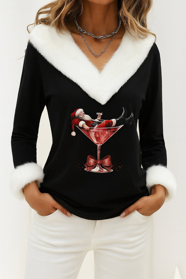 Primrose | Women's Plush Christmas Sweater with Fluffy Collar