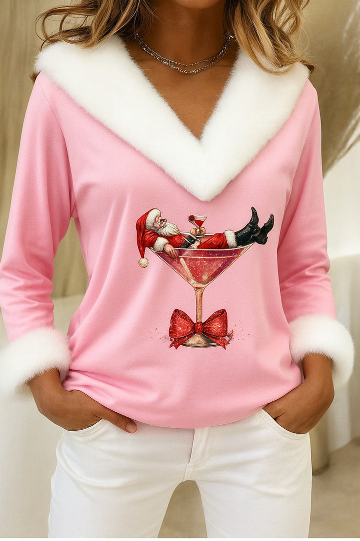 Primrose | Women's Plush Christmas Sweater with Fluffy Collar