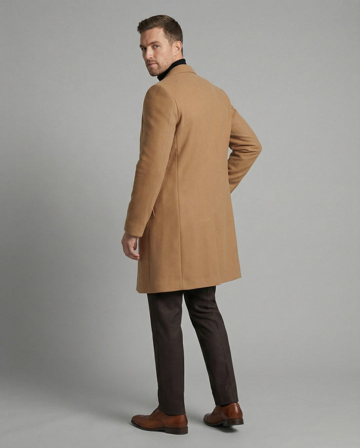 Quentin | Men's Long Winter Coat Single Breasted with Notch Lapel