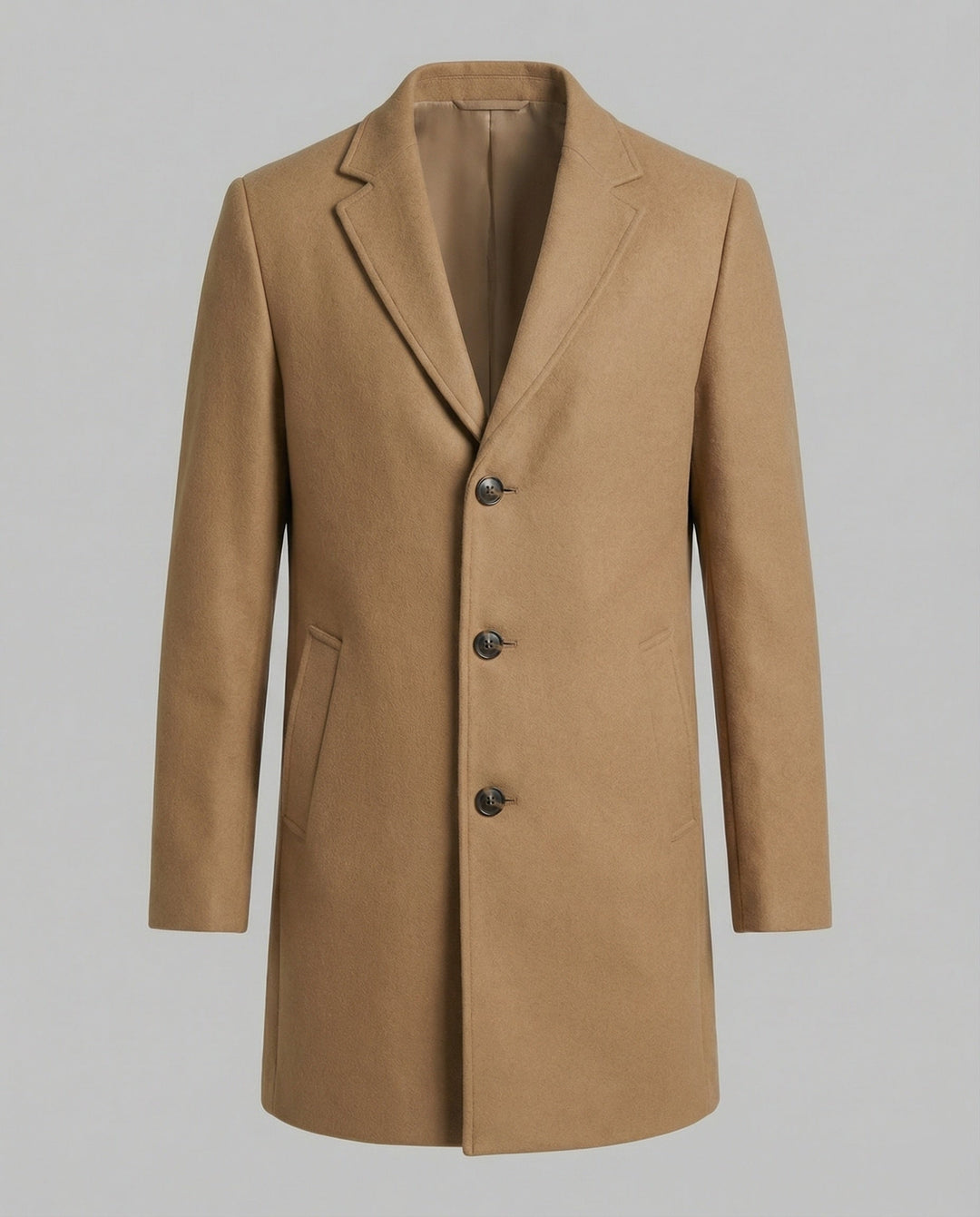 Quentin | Men's Long Winter Coat Single Breasted with Notch Lapel