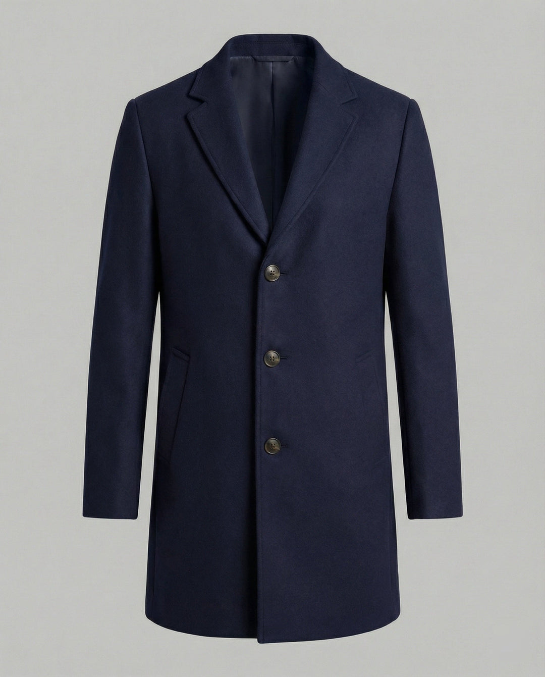 Quentin | Men's Long Winter Coat Single Breasted with Notch Lapel