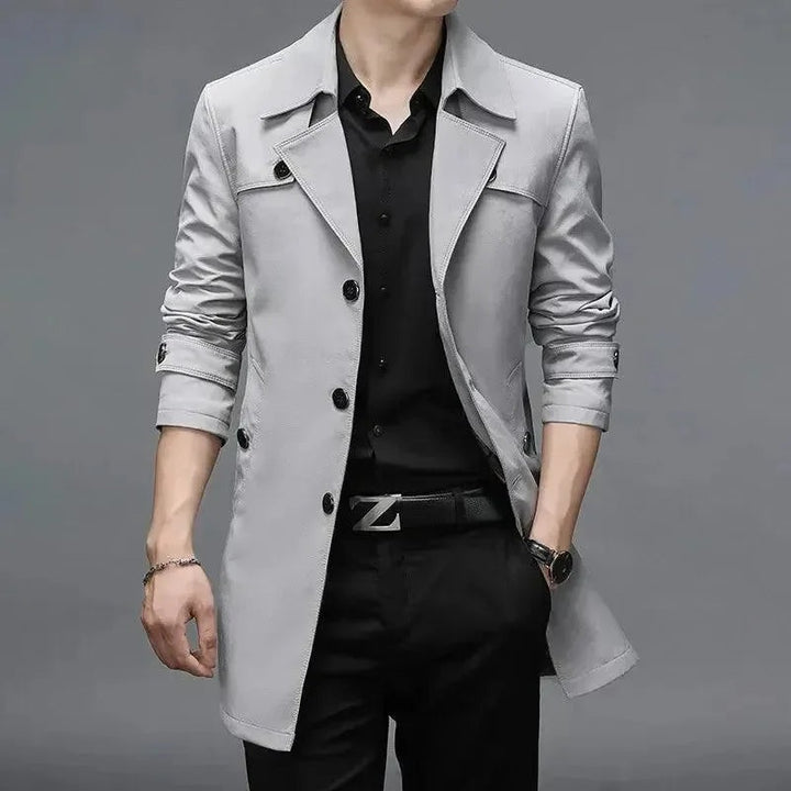 Quentin | Men's Single-Breasted Trench Jacket Mid-Length