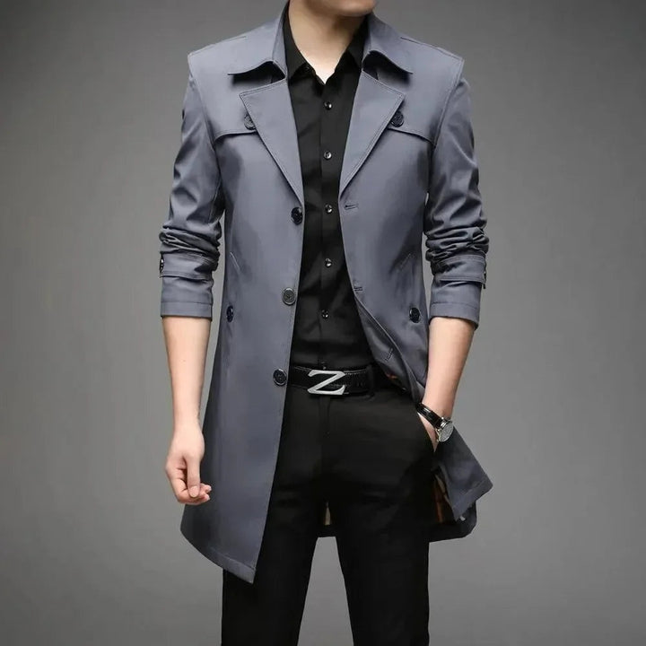 Quentin | Men's Single-Breasted Trench Jacket Mid-Length