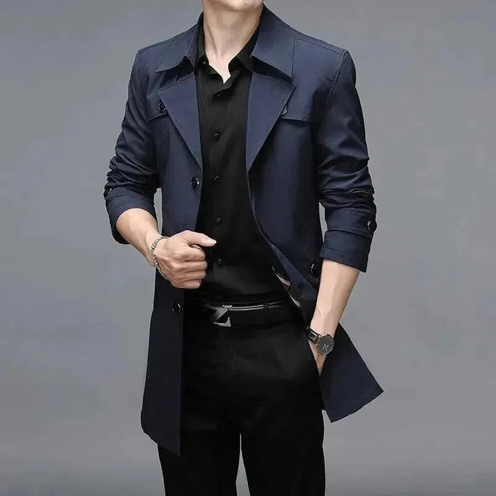 Quentin | Men's Single-Breasted Trench Jacket Mid-Length