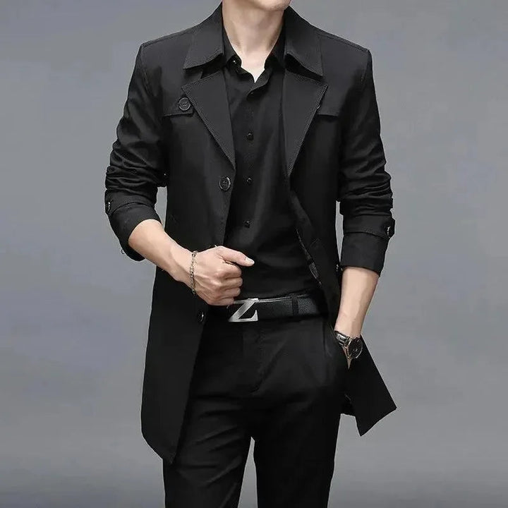 Quentin | Men's Single-Breasted Trench Jacket Mid-Length