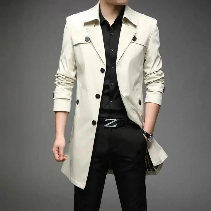 Quentin | Men's Single-Breasted Trench Jacket Mid-Length