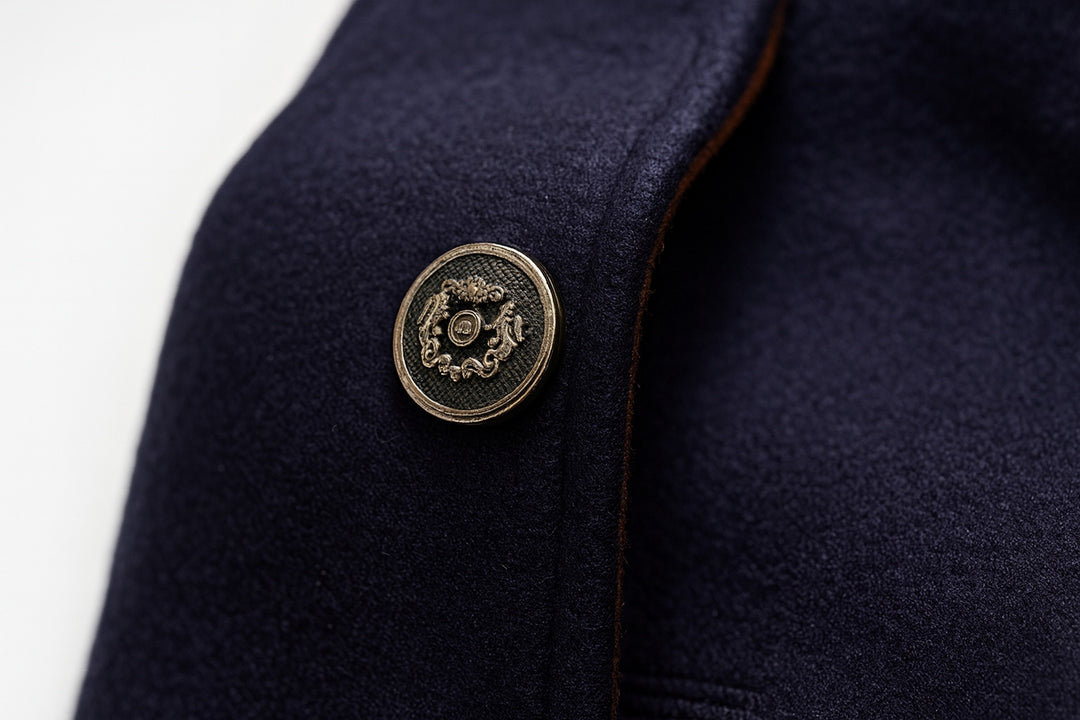 Quentin | Men's Wool Blend Overcoat with Stand Collar