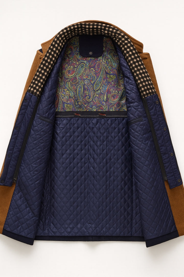 Quentin | Men's Wool Blend Overcoat with Stand Collar