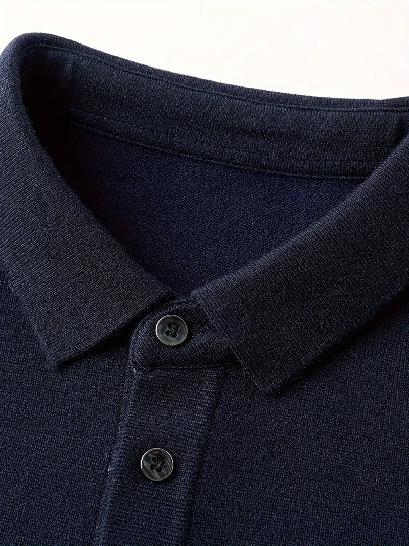 Quentin | Men's Wool Blend Polo Sweater Long Sleeve