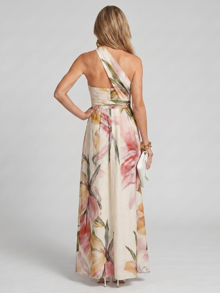 Renske | Avondjurken Dames Maxi Feest Bloemenprint Halter