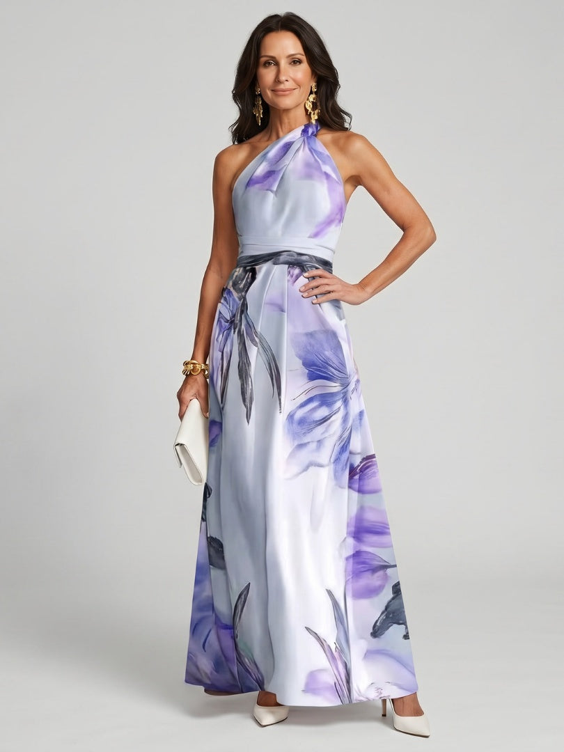 Renske | Avondjurken Dames Maxi Feest Bloemenprint Halter