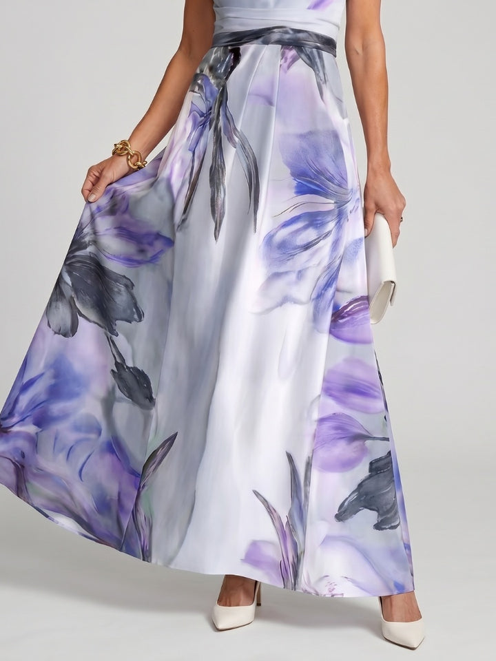 Renske | Avondjurken Dames Maxi Feest Bloemenprint Halter