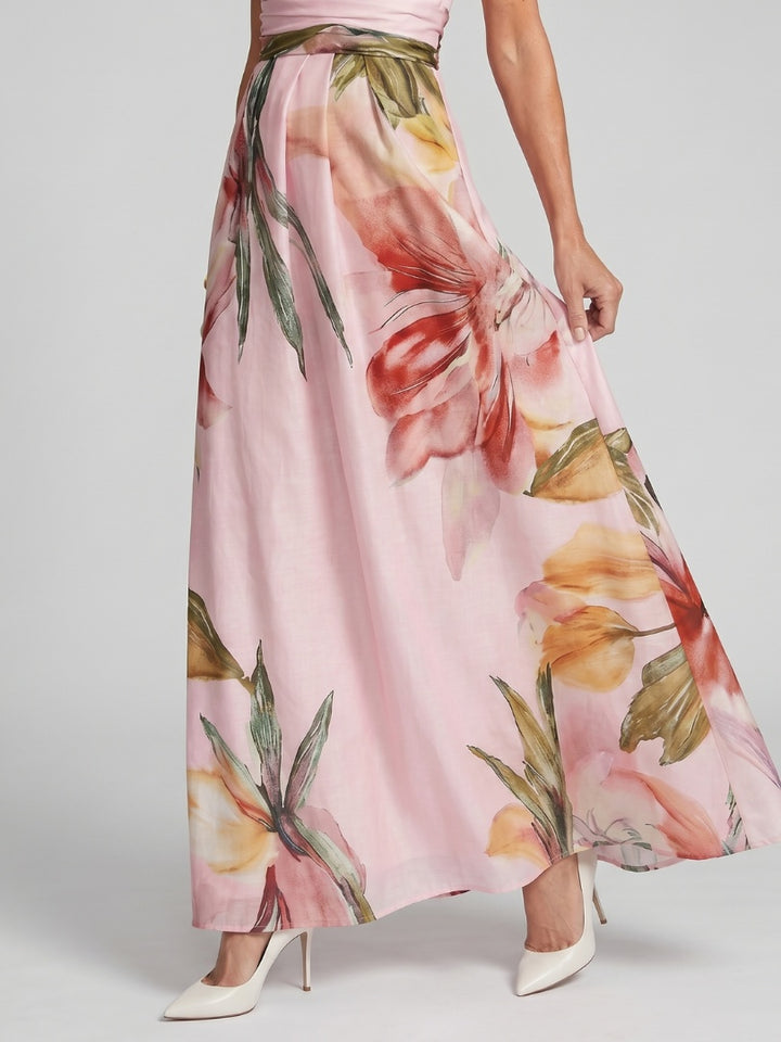 Renske | Avondjurken Dames Maxi Feest Bloemenprint Halter