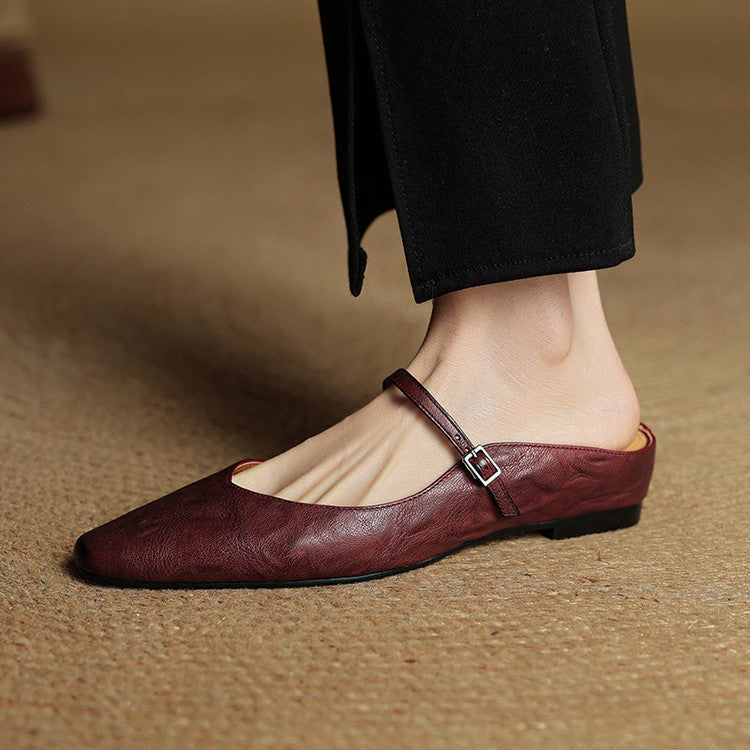 Renske | Leren Pumps Dames Spitse Neus Gesp