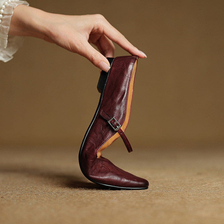 Renske | Leren Pumps Dames Spitse Neus Gesp