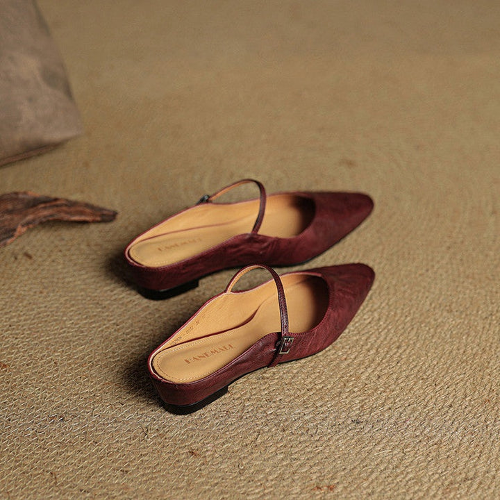 Renske | Leren Pumps Dames Spitse Neus Gesp