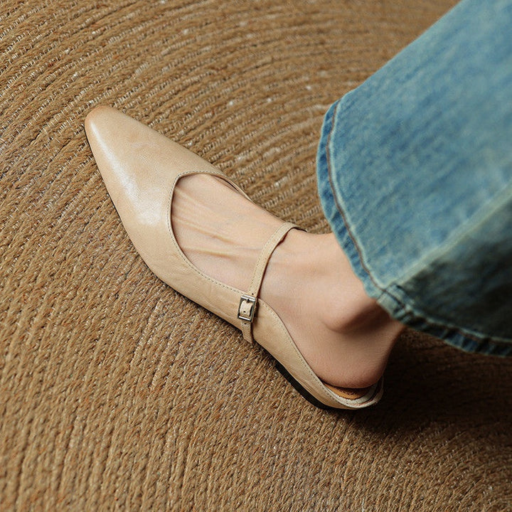 Renske | Leren Pumps Dames Spitse Neus Gesp