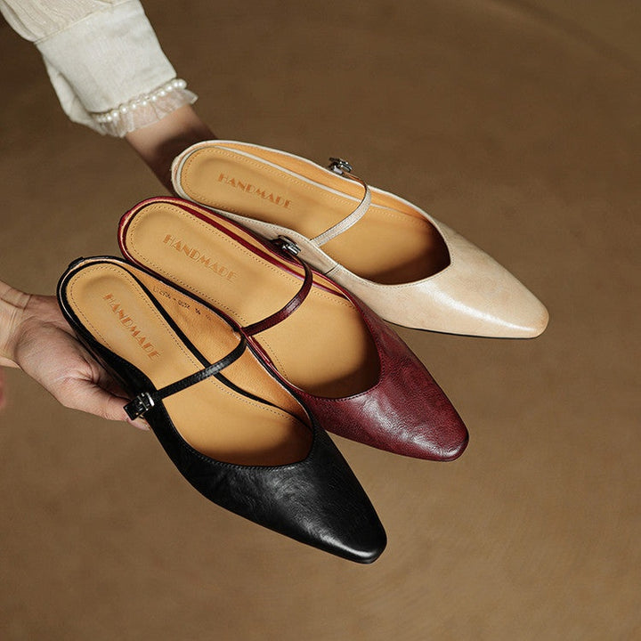 Renske | Leren Pumps Dames Spitse Neus Gesp