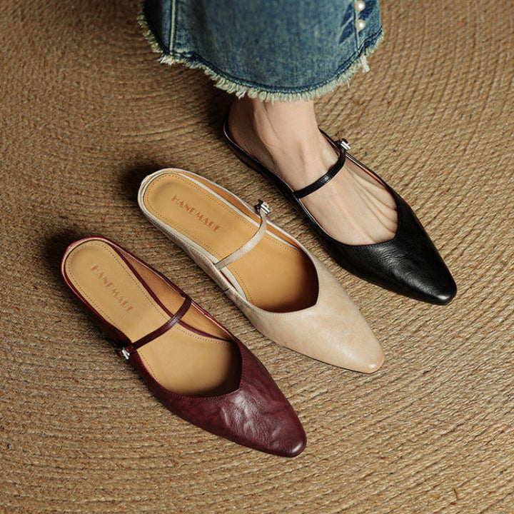Renske | Leren Pumps Dames Spitse Neus Gesp