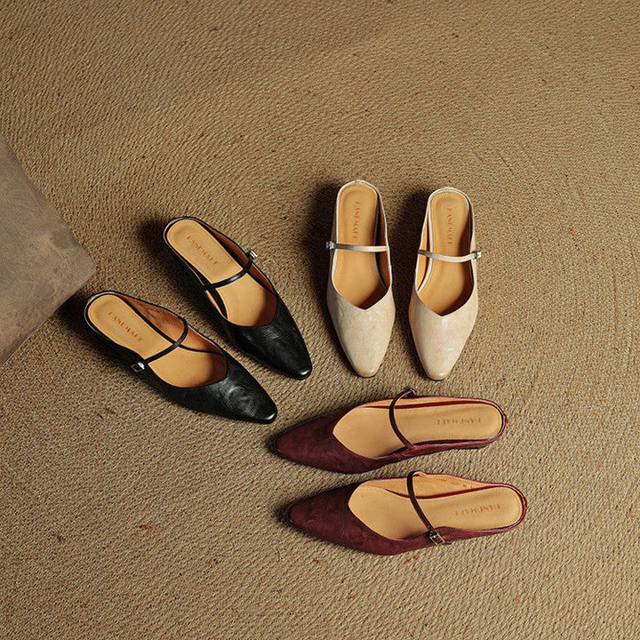 Renske | Leren Pumps Dames Spitse Neus Gesp