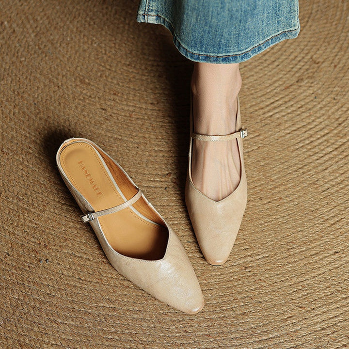 Renske | Leren Pumps Dames Spitse Neus Gesp