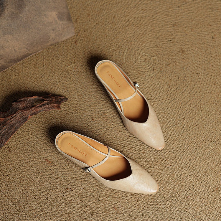 Renske | Leren Pumps Dames Spitse Neus Gesp