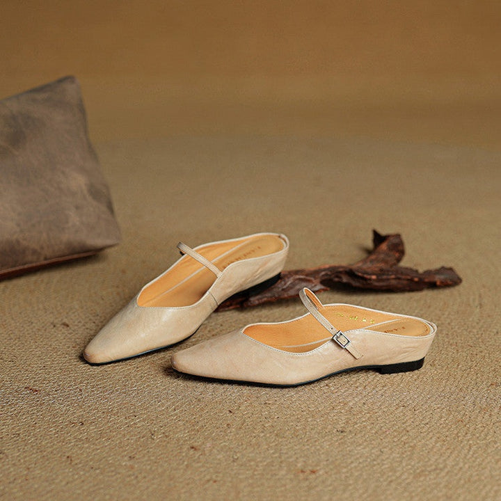 Renske | Leren Pumps Dames Spitse Neus Gesp