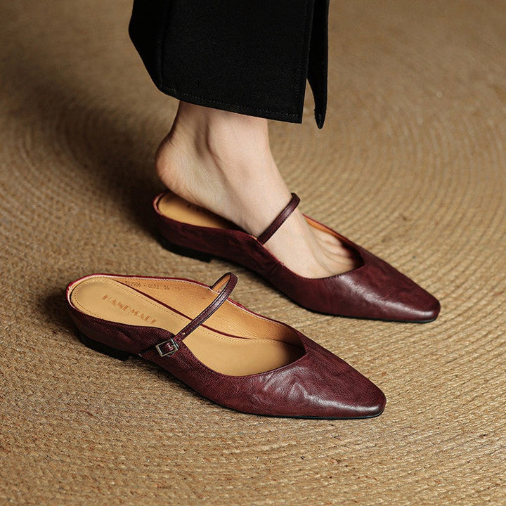 Renske | Leren Pumps Dames Spitse Neus Gesp