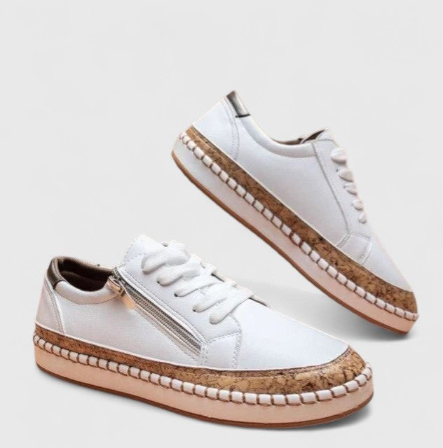 Renske | Sneakers met Bloemenprint Dames Platform Veters
