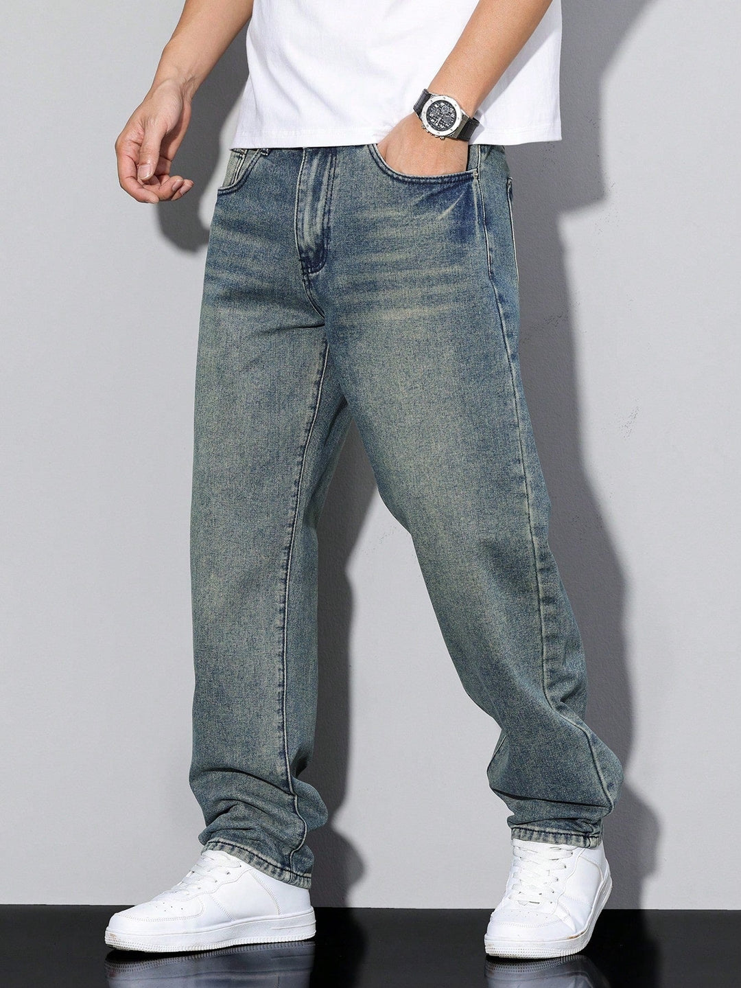 Rick | Jeans Heren Straight Fit Washed Denim