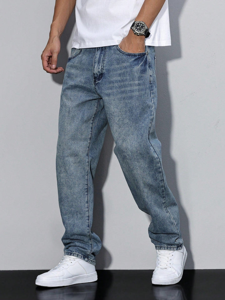 Rick | Jeans Heren Straight Fit Washed Denim