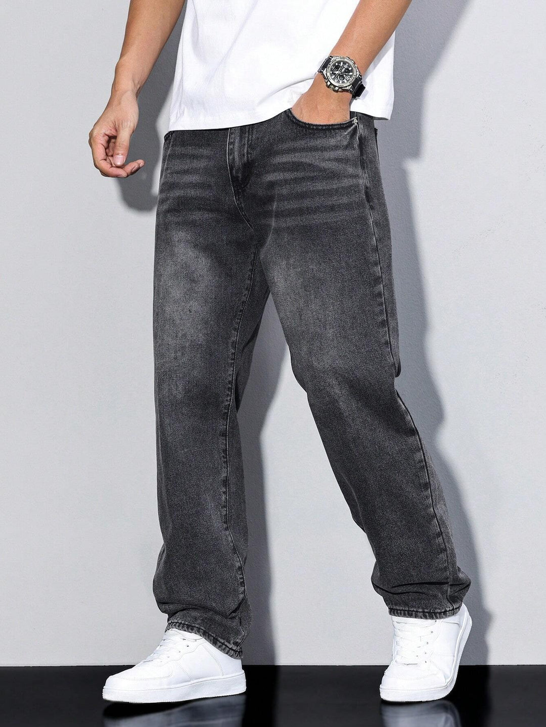 Rick | Jeans Heren Straight Fit Washed Denim