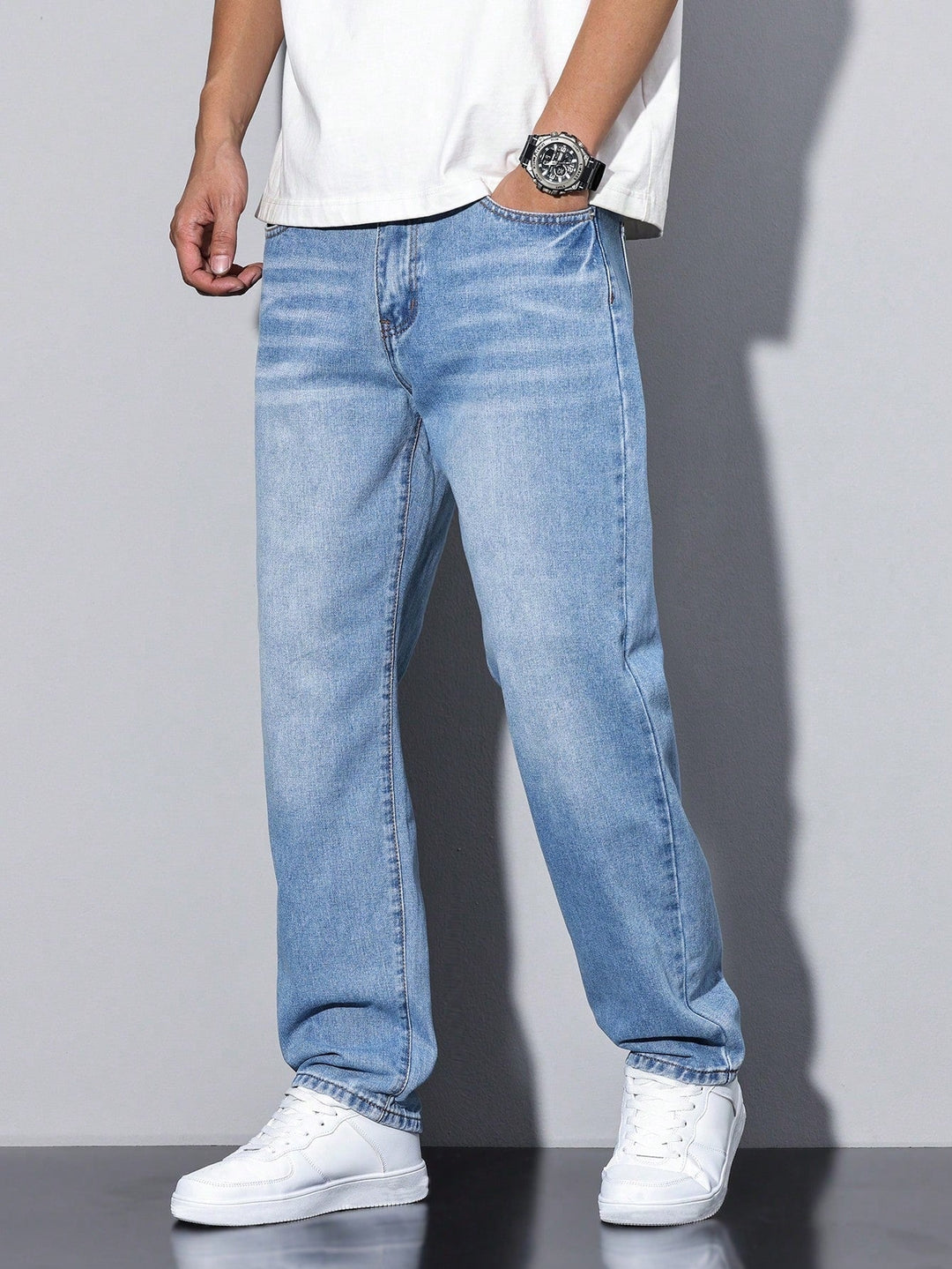 Rick | Jeans Heren Straight Fit Washed Denim