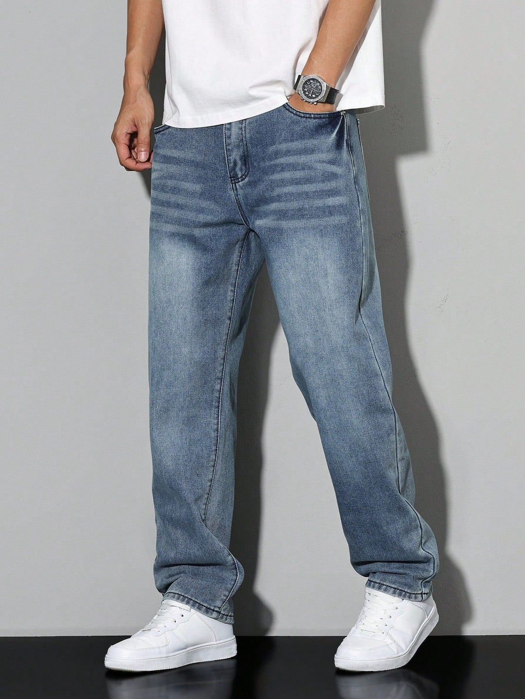 Rick | Jeans Heren Straight Fit Washed Denim