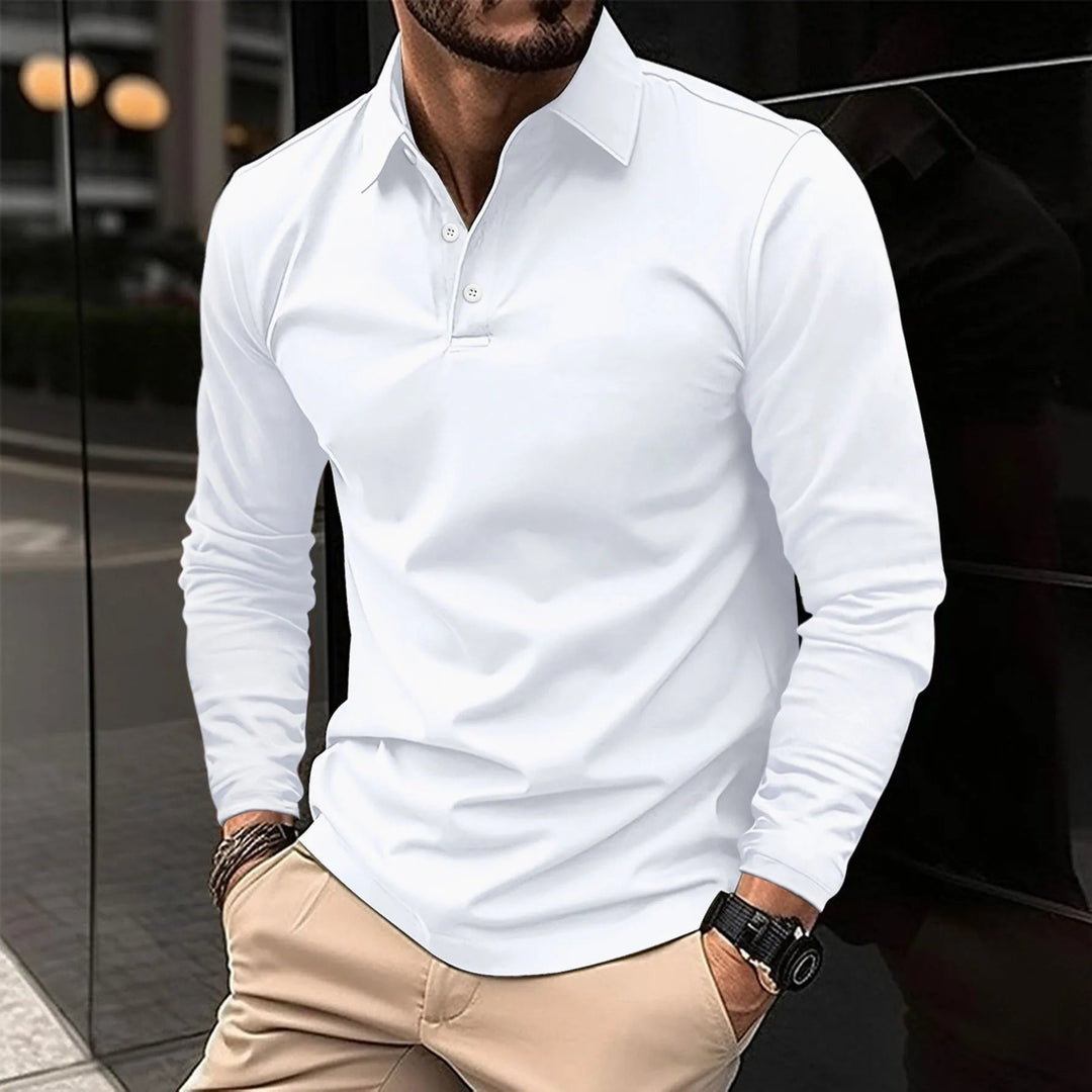 Rick | Polo Lange Mouwen Heren Slim Fit Kraag