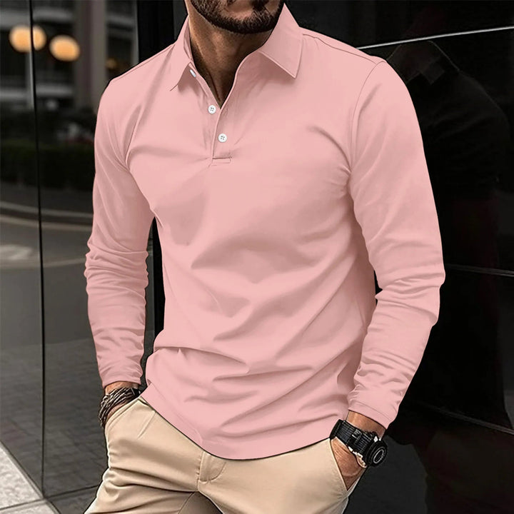 Rick | Polo Lange Mouwen Heren Slim Fit Kraag