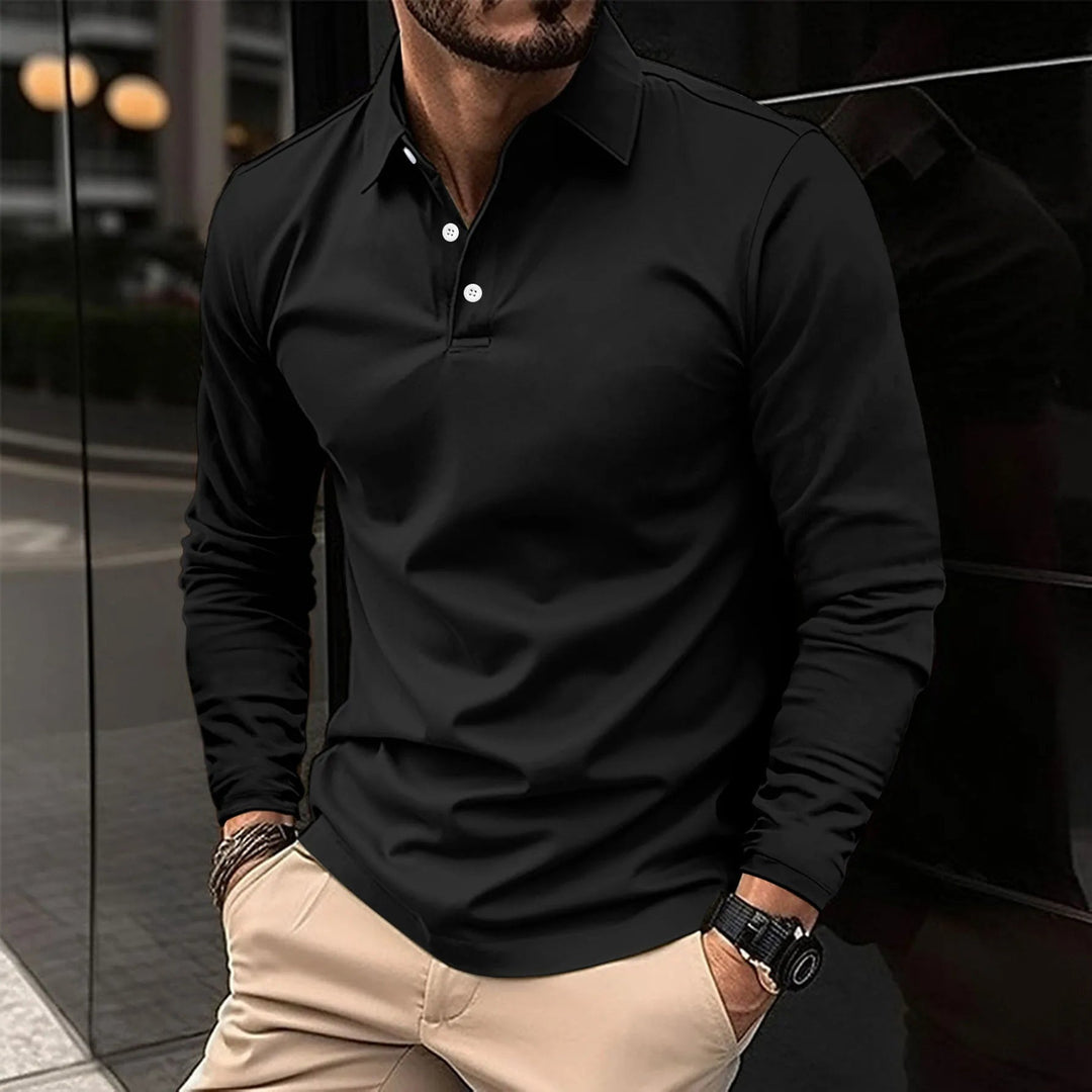 Rick | Polo Lange Mouwen Heren Slim Fit Kraag