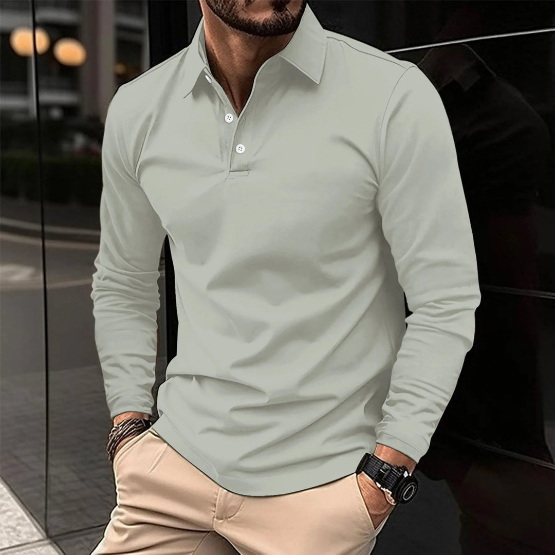 Rick | Polo Lange Mouwen Heren Slim Fit Kraag