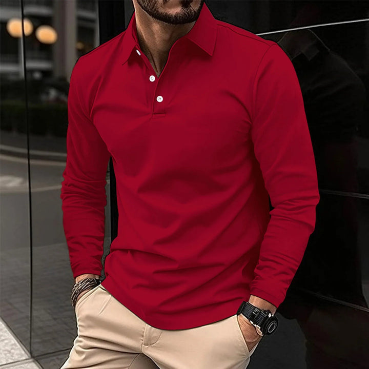 Rick | Polo Lange Mouwen Heren Slim Fit Kraag