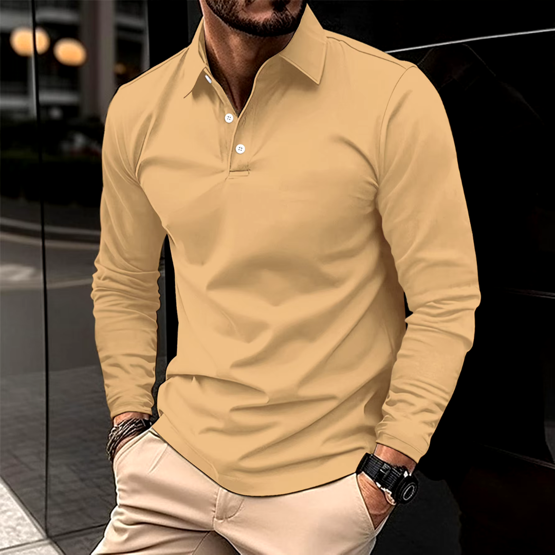 Rick | Polo Lange Mouwen Heren Slim Fit Kraag