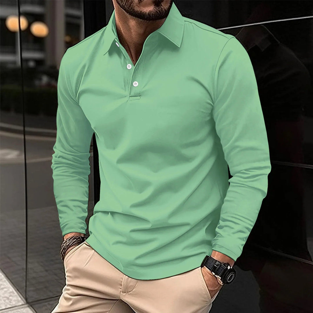 Rick | Polo Lange Mouwen Heren Slim Fit Kraag