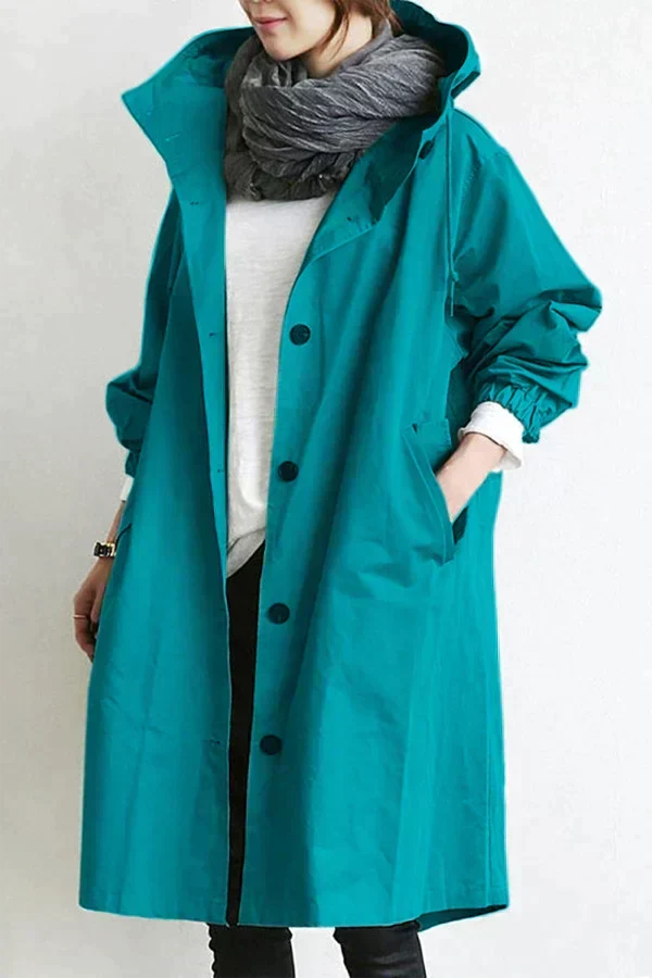 Roos | Lange Regenjas Dames met Capuchon Oversized