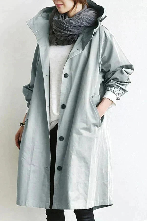 Roos | Lange Regenjas Dames met Capuchon Oversized