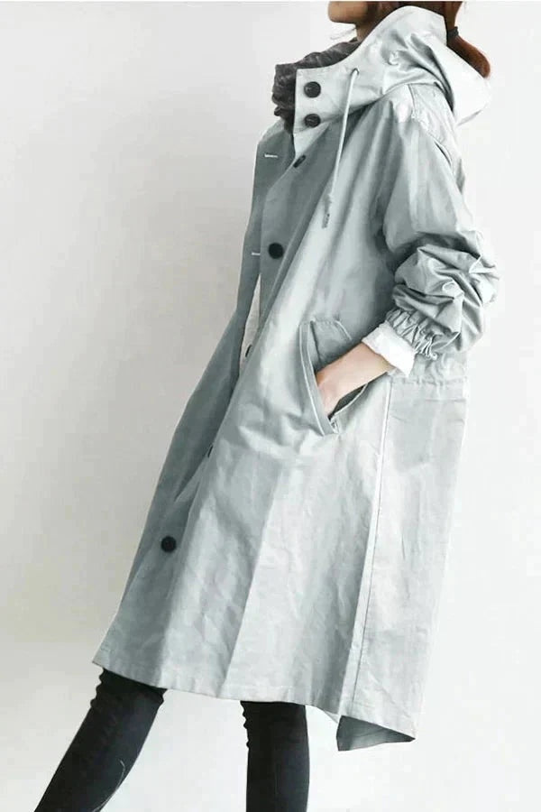 Roos | Lange Regenjas Dames met Capuchon Oversized